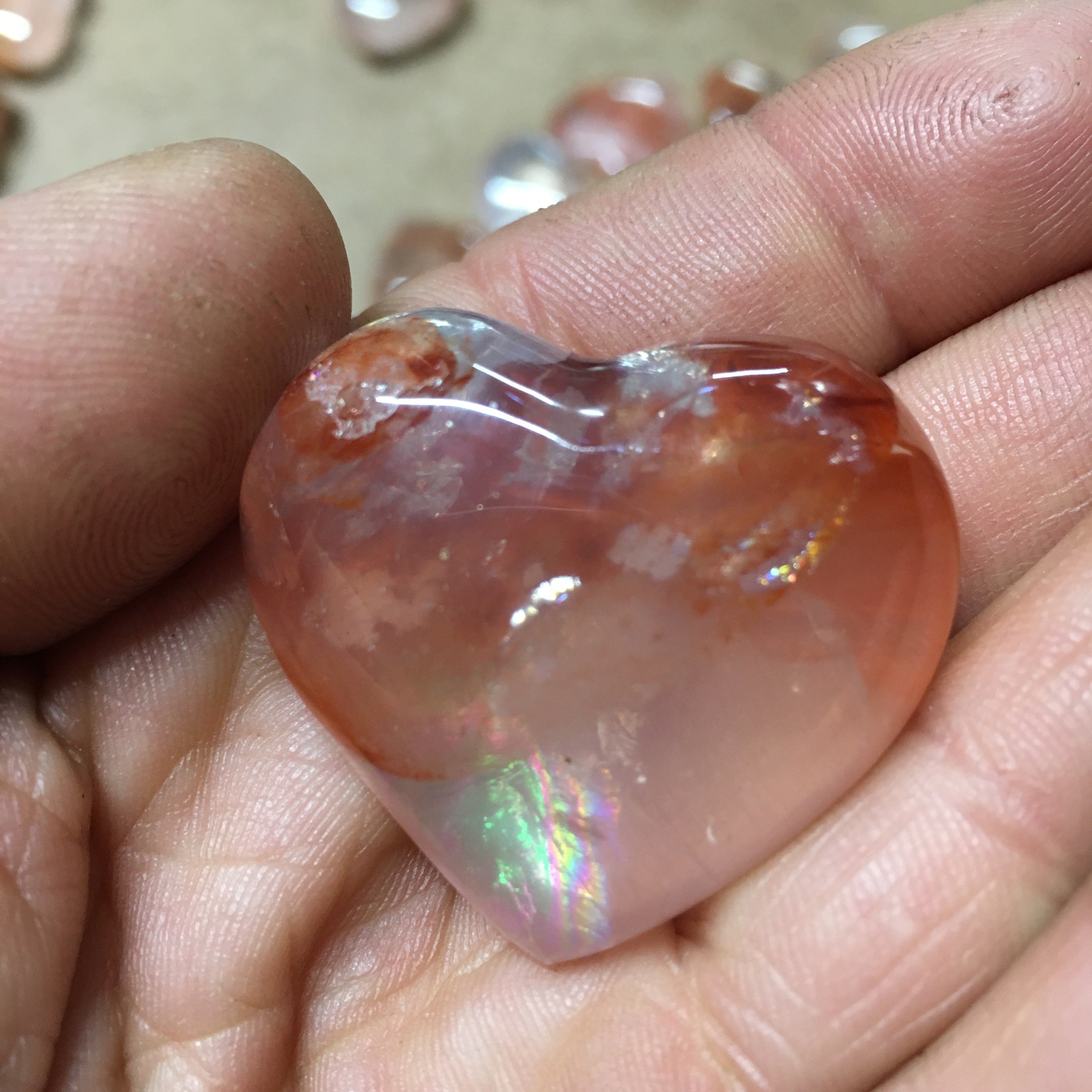 Hematoid Rose Quartz Heart