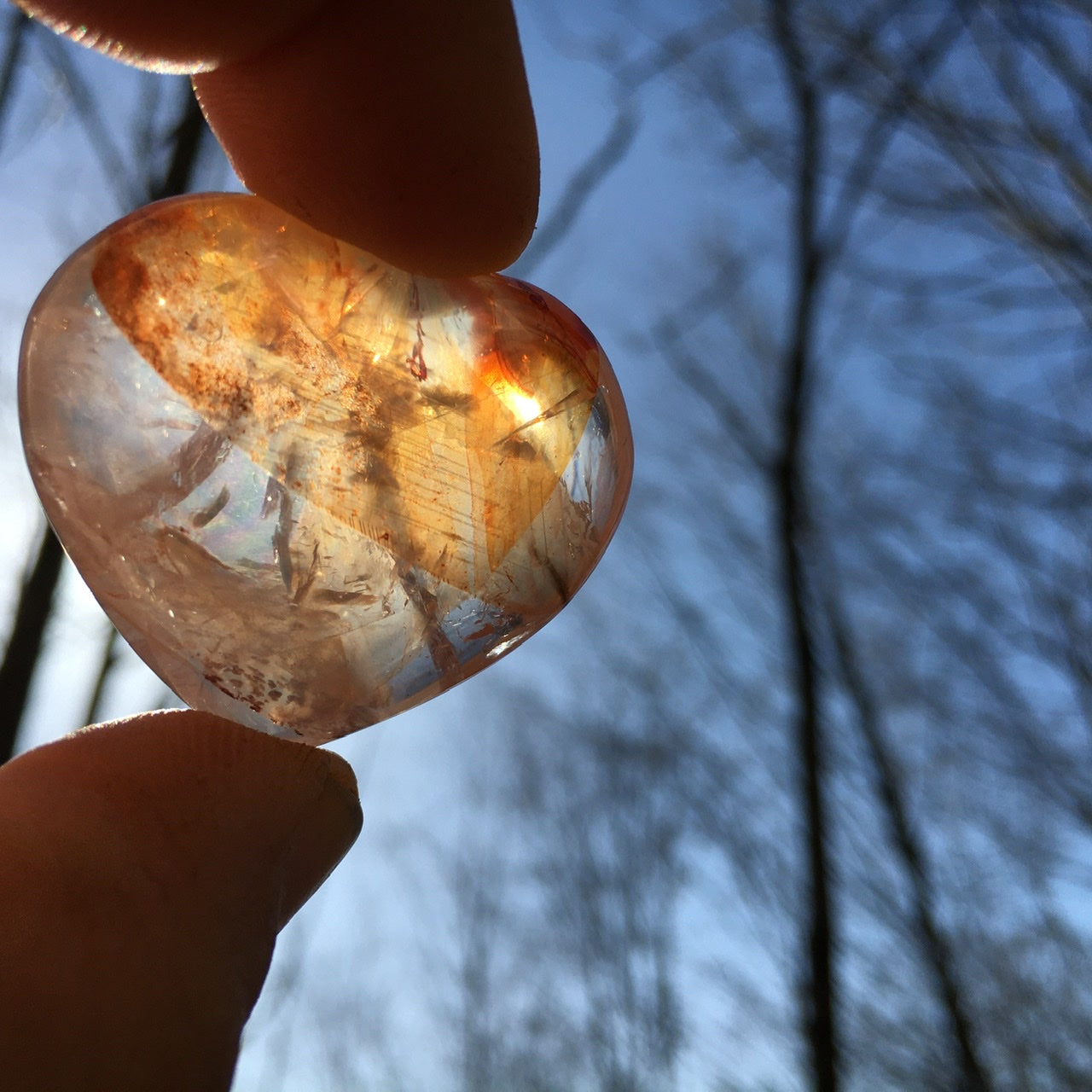 Hematoid Rose Quartz Heart