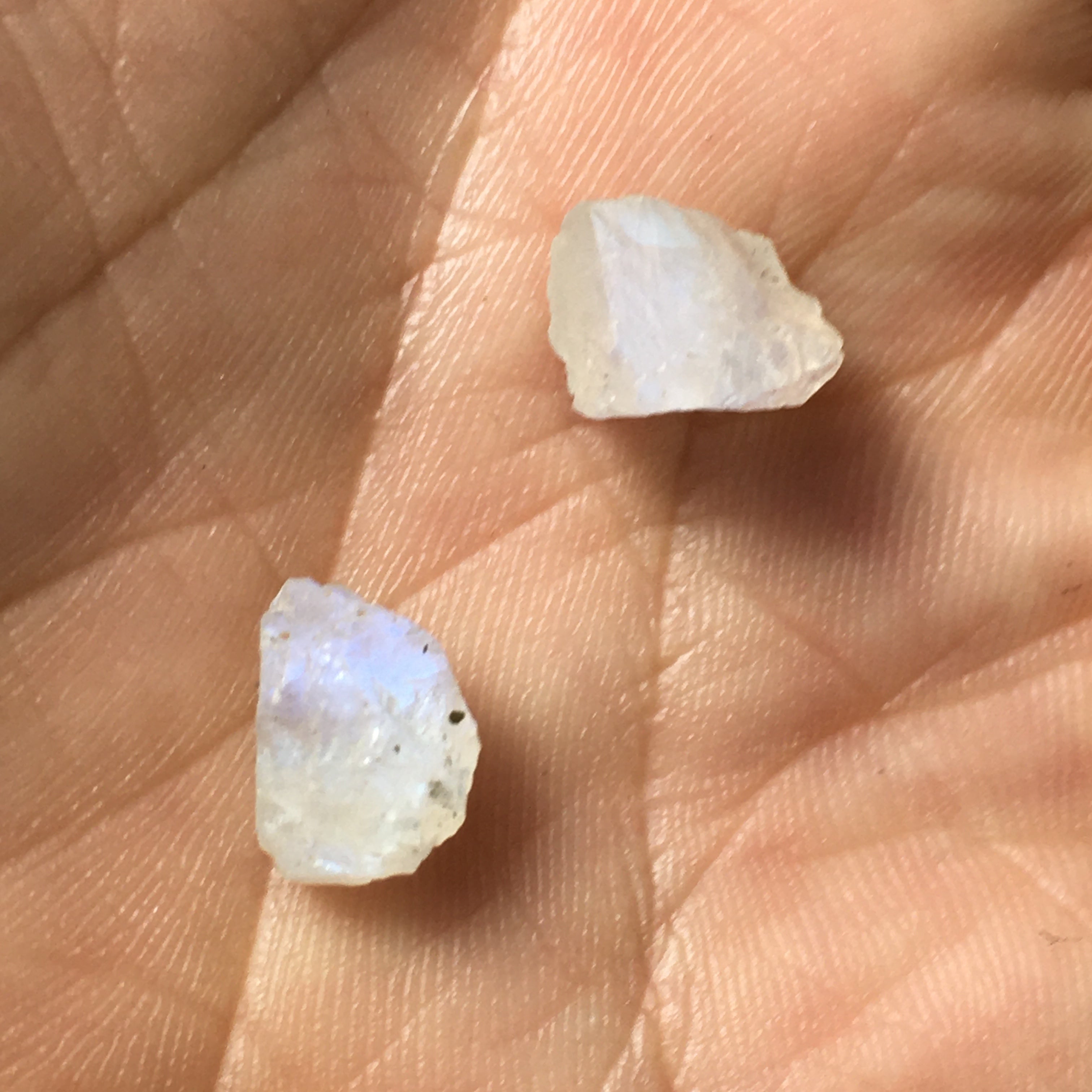 Rainbow Moonstone Crystal Point Pair