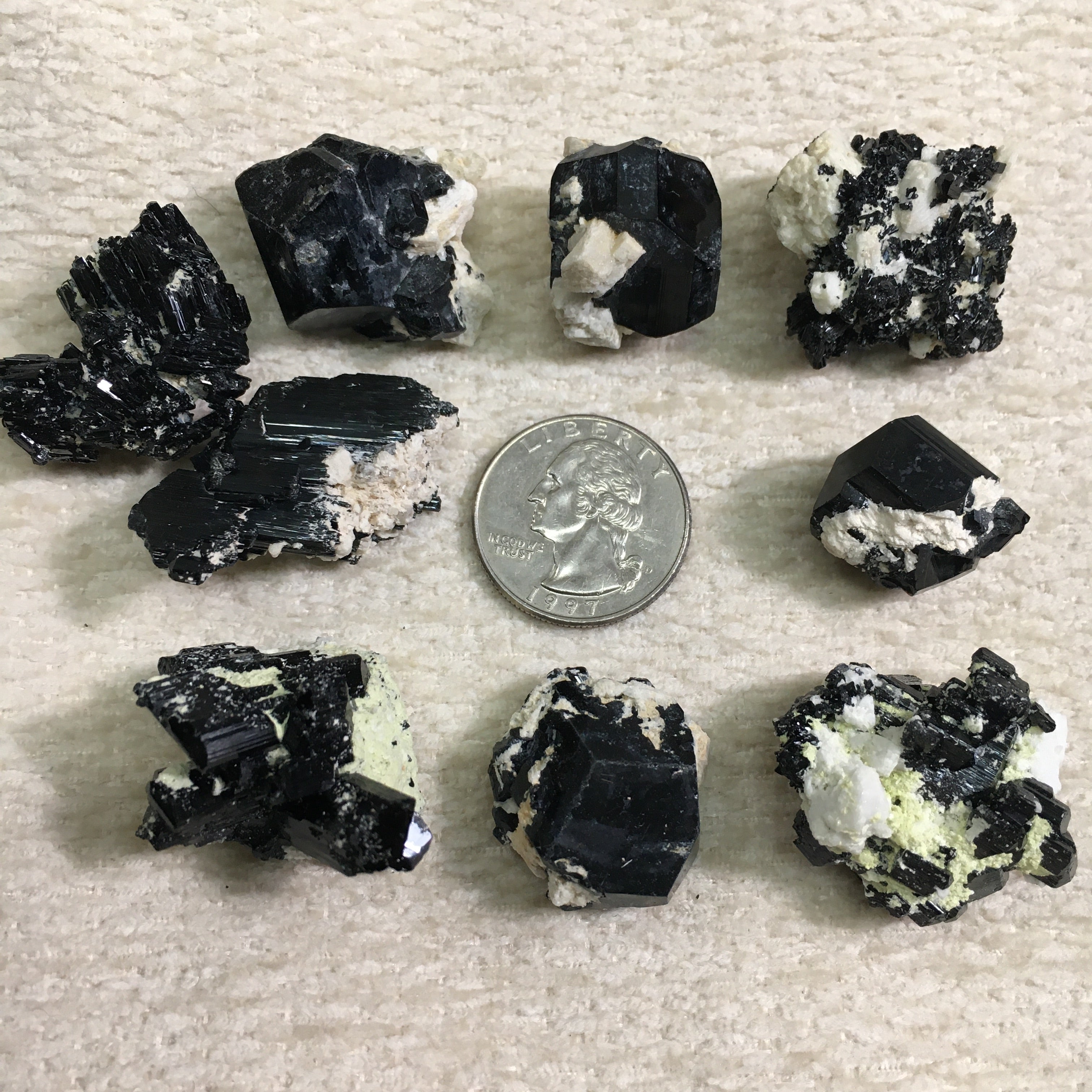 Erongo Mountain Black Tourmaline, Kit of 5