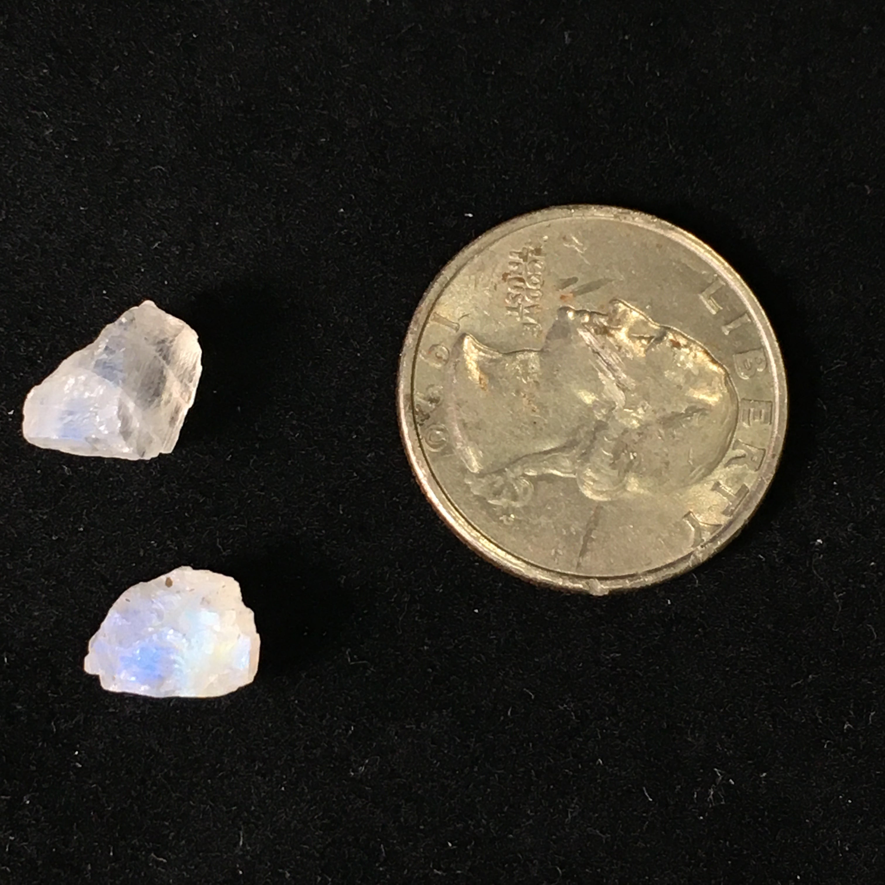 Rainbow Moonstone Crystal Point Pair