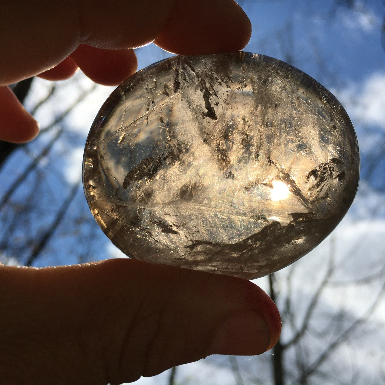 Smoky Quartz Palm Stone