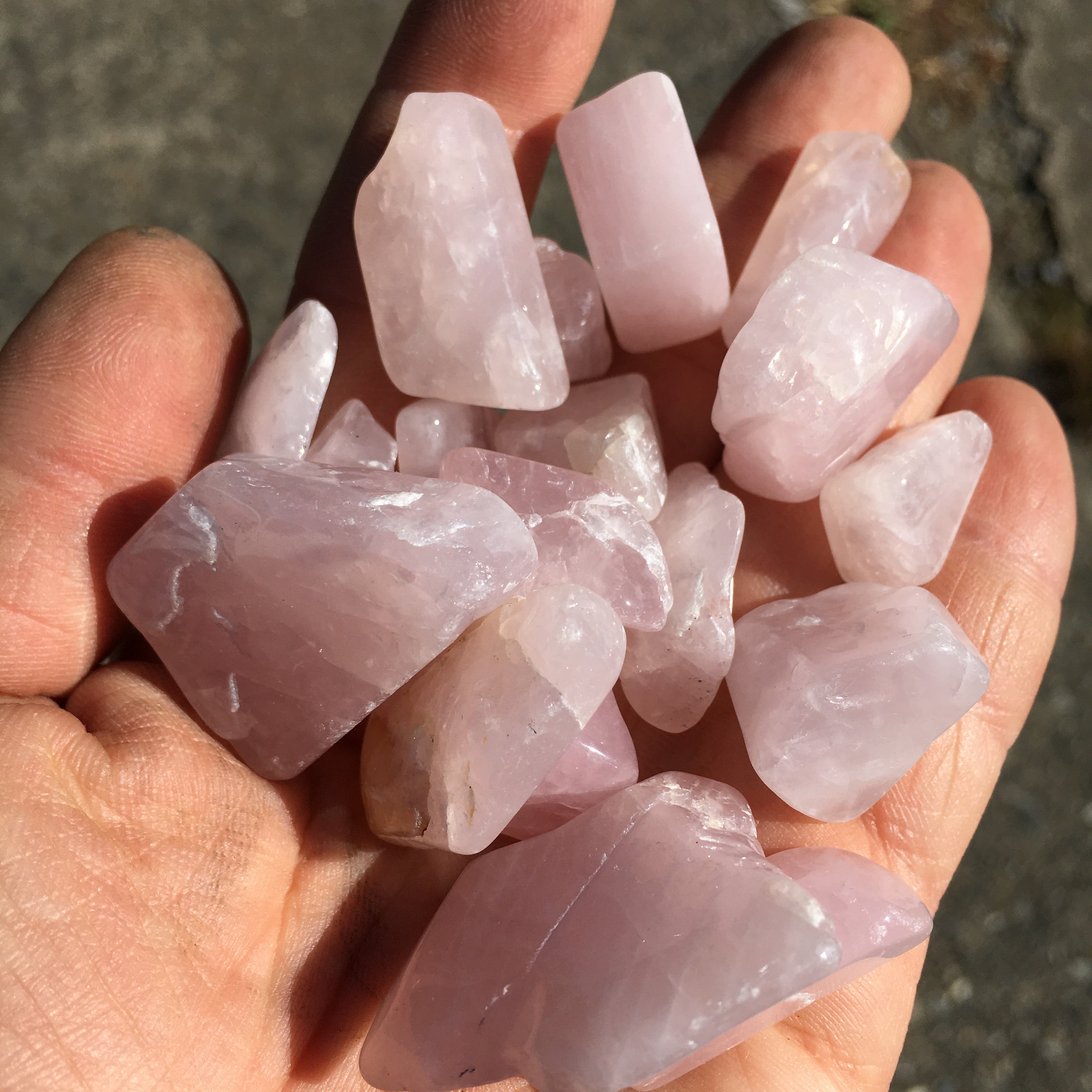 Rose Quartz Point Pair