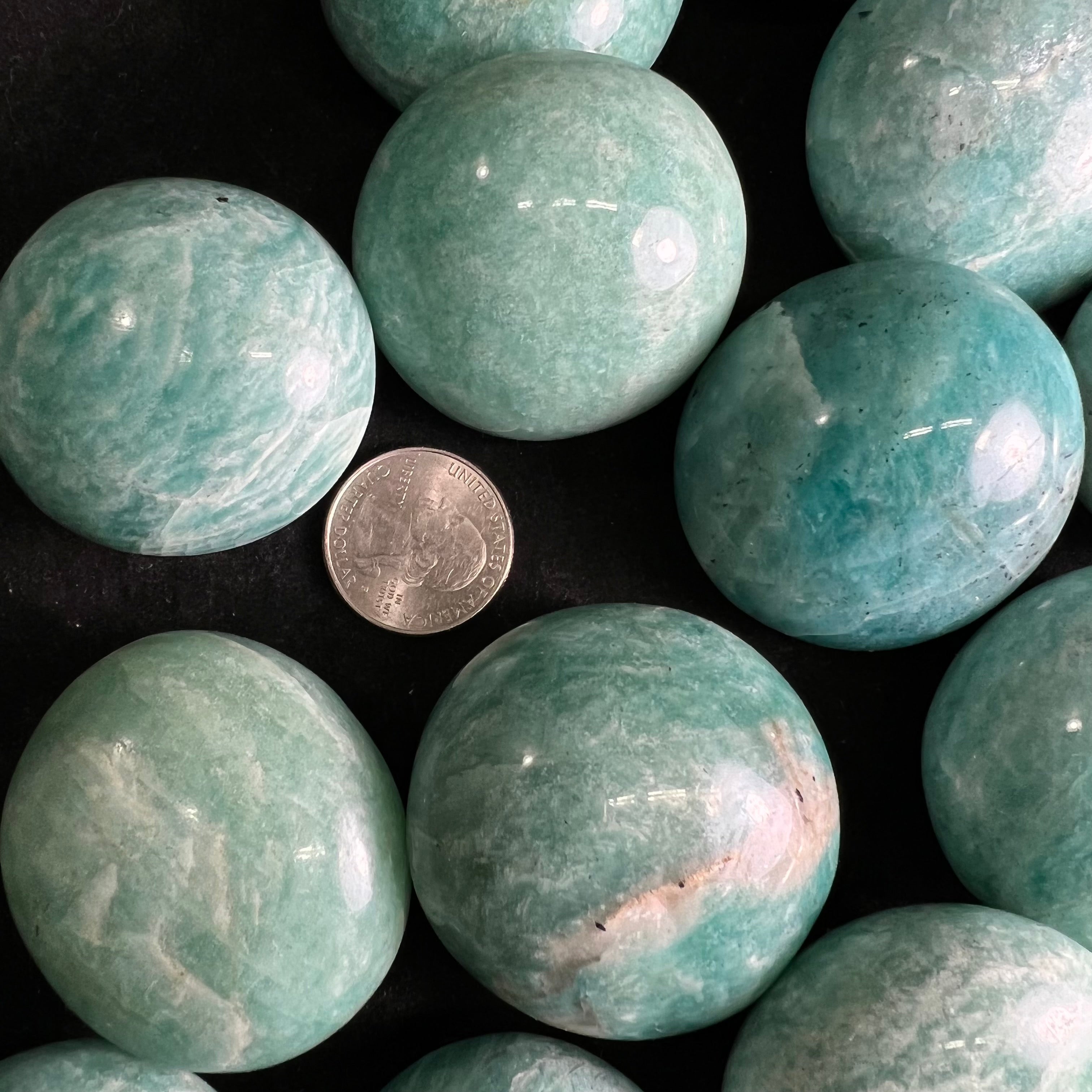 Amazonite Palm Stone Pair