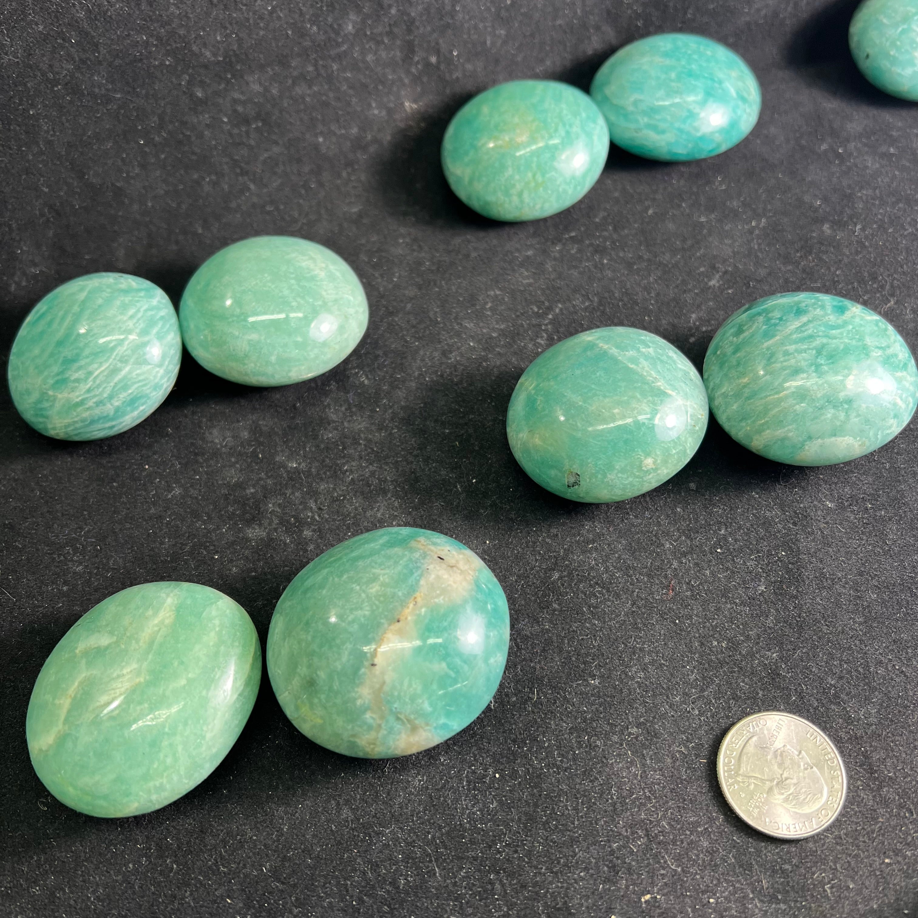 Amazonite Palm Stone Pair