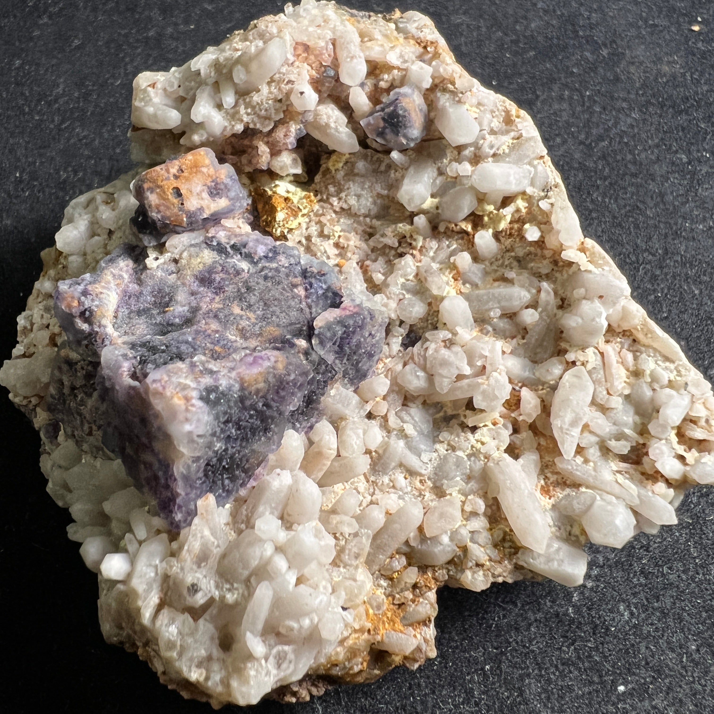 Fluorite with Milky Quartz Clusters - 111