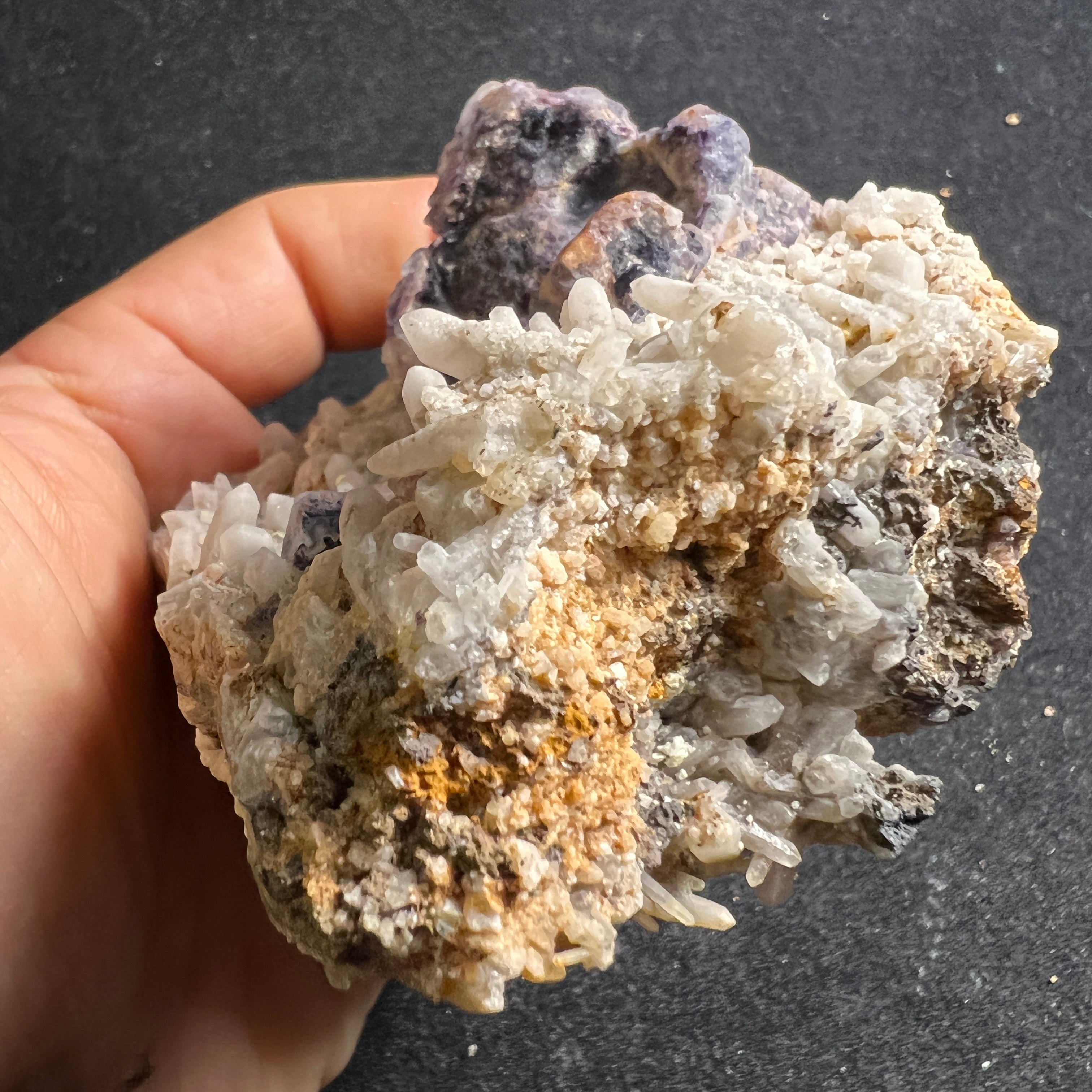 Fluorite with Milky Quartz Clusters - 111